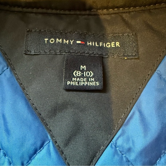 Tommy Hilfiger Vest Navy Blue Quilted Sporty Style and Varsity H Kids Size 8-10 - Picture 11 of 12